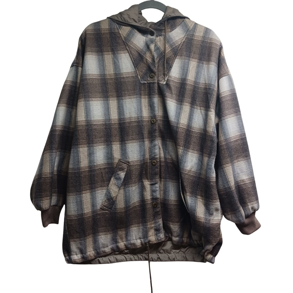 Karizma Jacket Reversible Windbreaker Plaid Snap Closure One‎ Size Fits Most